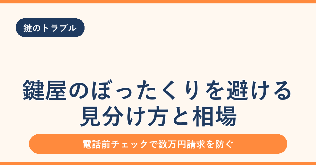 鍵屋のぼったくりを避ける アイキャッチ